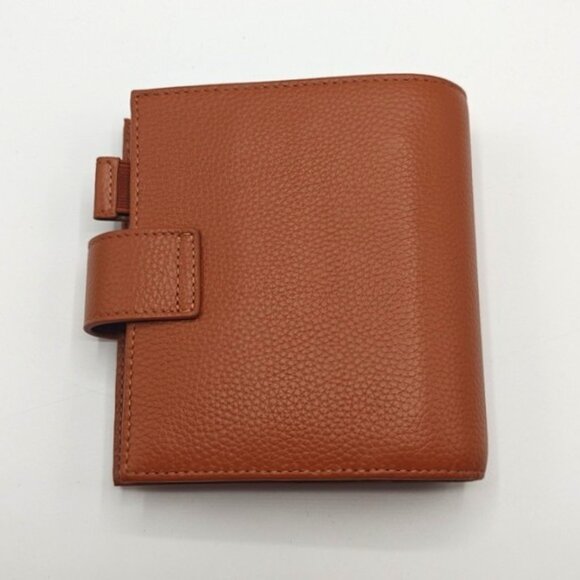 Moterm Leather Pocket Luxe 6 Rings Organizer Planner Pebble-Burnt Orange - Picture 3 of 10